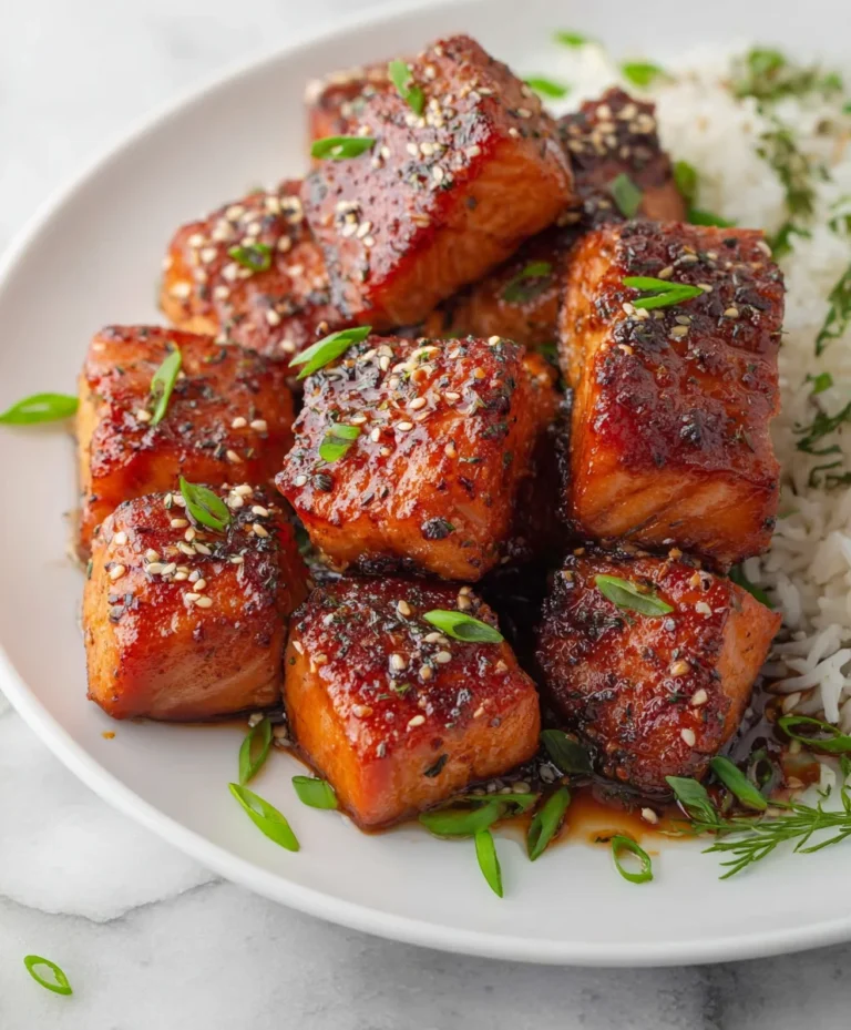 Honey Garlic Salmon Bites Quick Recipe