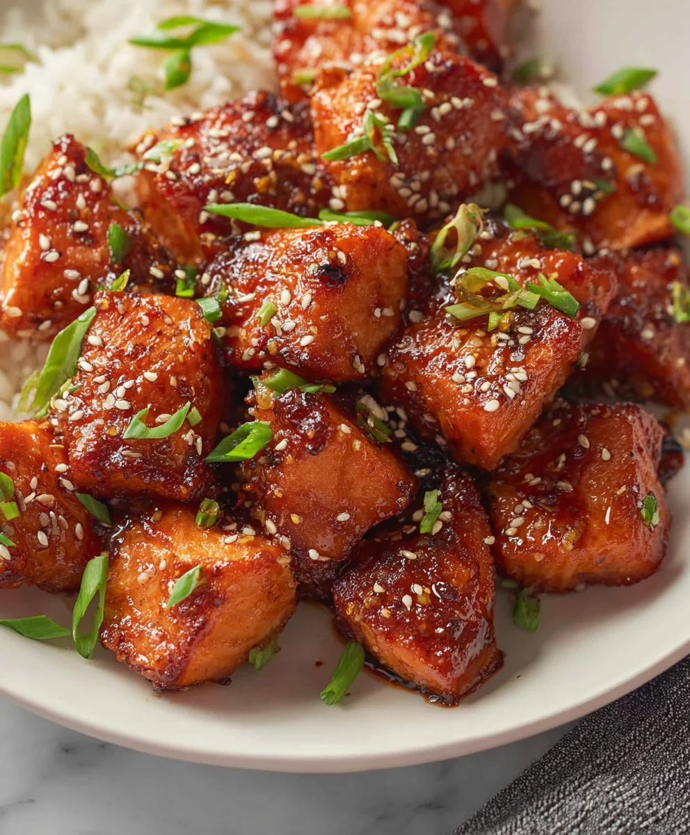 Honey Garlic Salmon Bites Quick Recipe