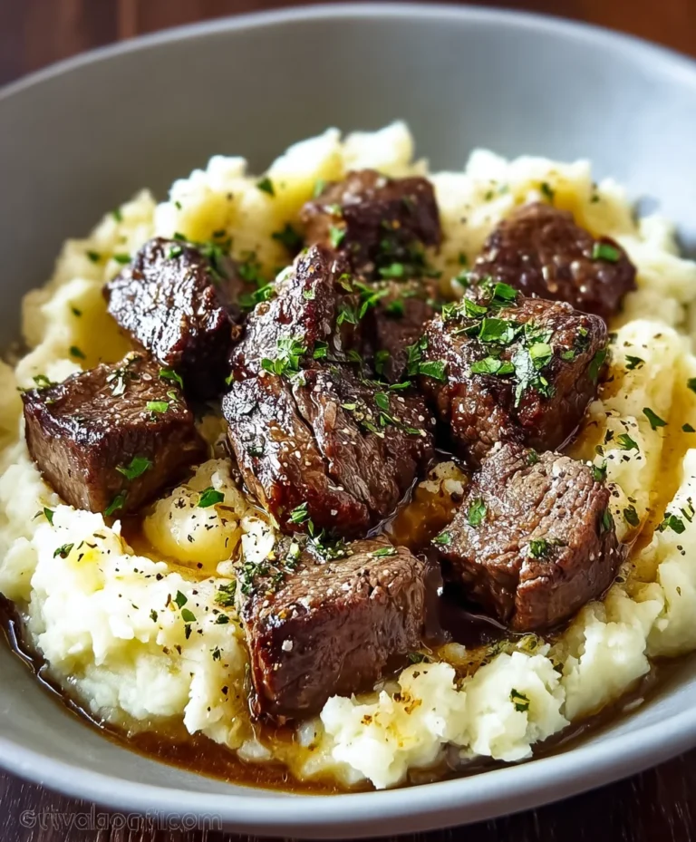 Juicy Steak Bites with Creamy Mash Recipe