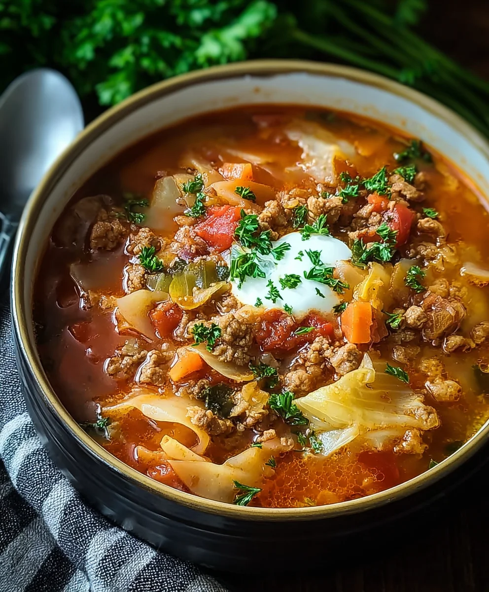 Easy Cabbage Roll Soup - Hearty Beef Dinner