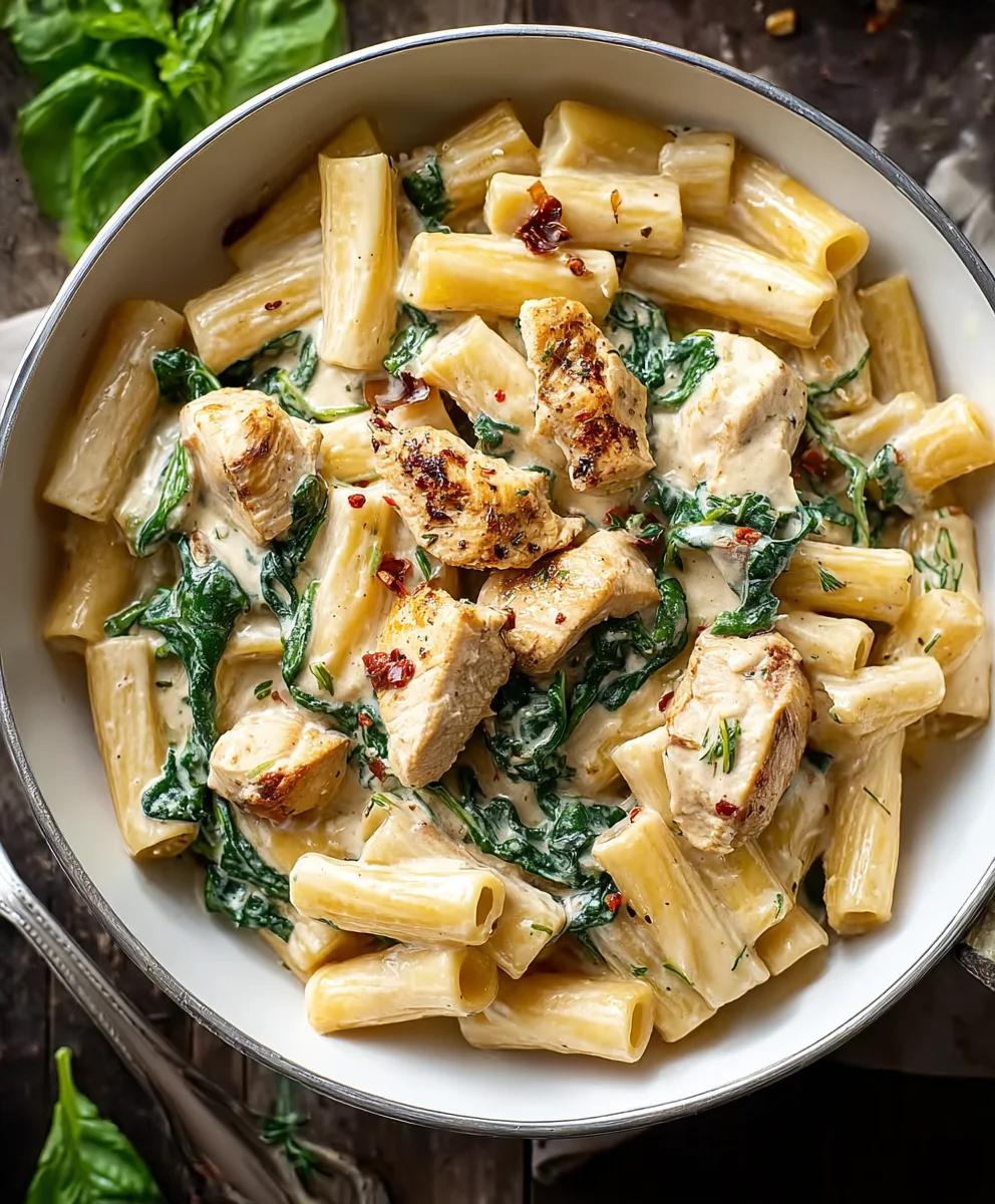 Easy Chicken Spinach Pasta Recipe-Quick & Delicious