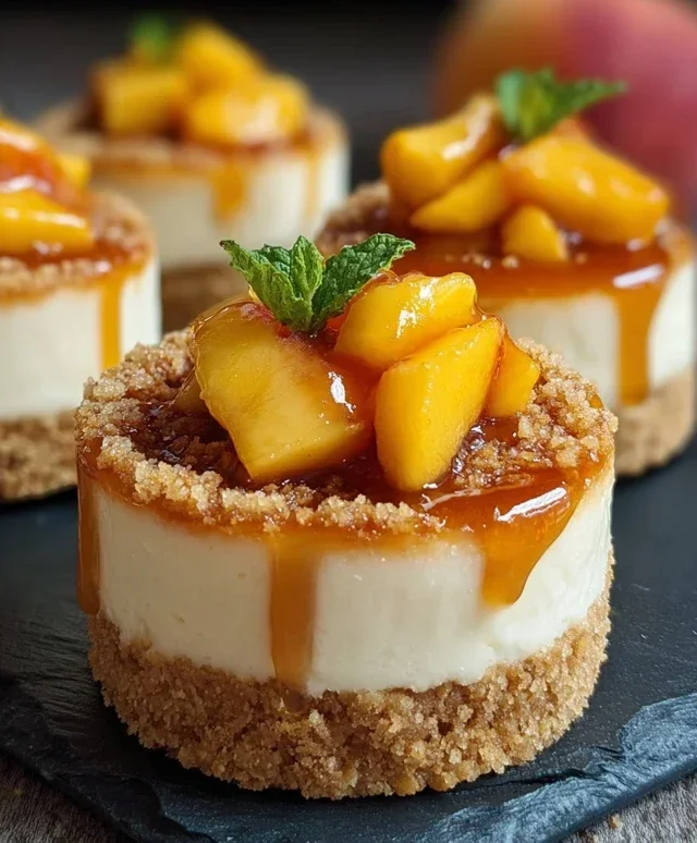 Peach Cobbler Mini Cheesecakes