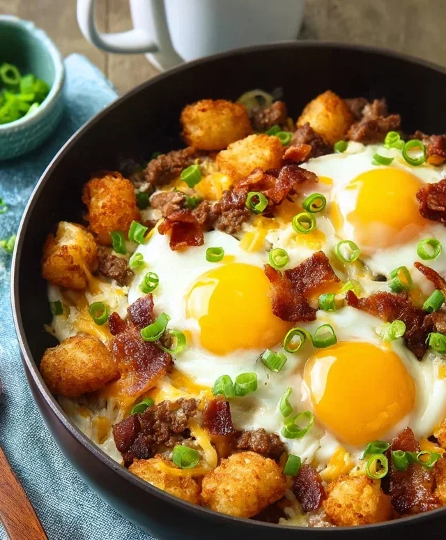 Beef Beef Bacon Egg And Cheese Breakfast Totchos
