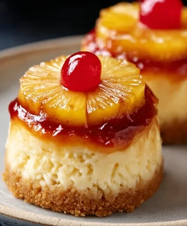 Mini Pineapple Upside-Down Cheesecakes