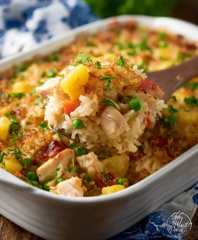 Aloha Pineapple Chicken Rice Casserole