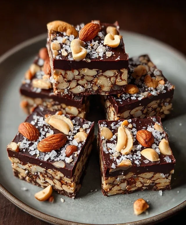 Dark Chocolate and Sea Salt Nut Bars