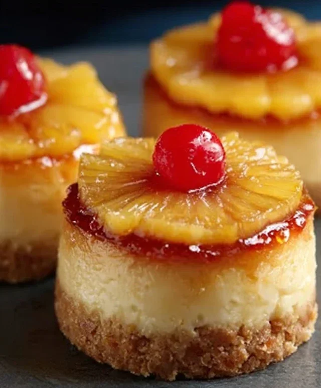 Mini Pineapple Upside-Down Cheesecakes