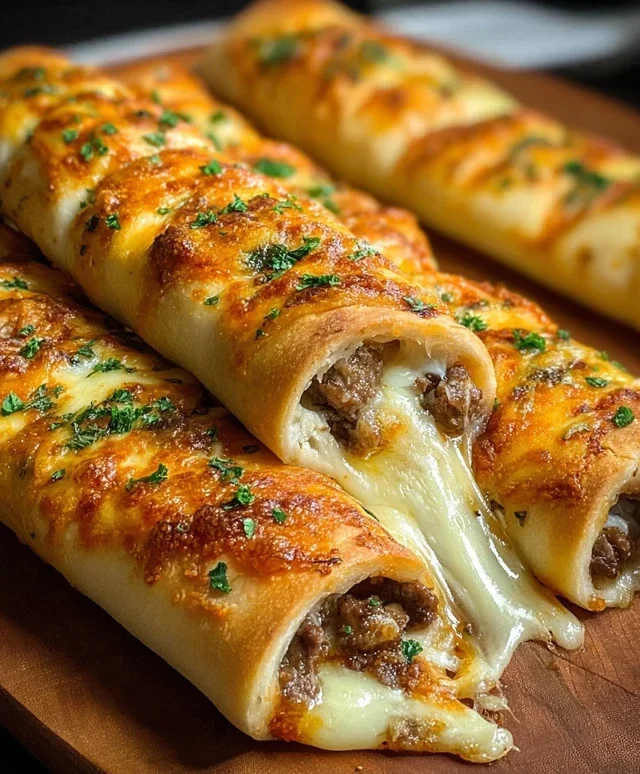 Philly Cheesesteak Stuffed Cheesy Breadsticks