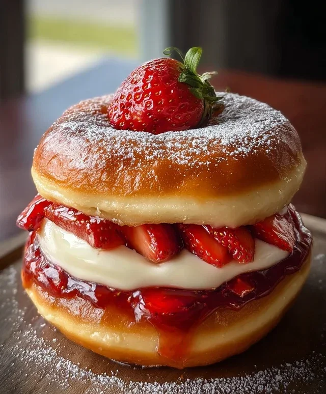 Strawberry Cheesecake Doughnut Burger
