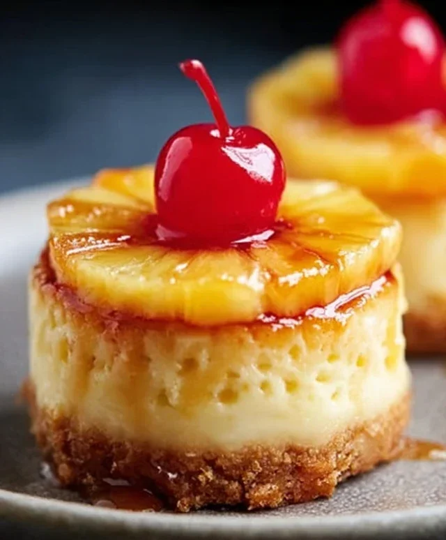 Mini Pineapple Upside-Down Cheesecakes