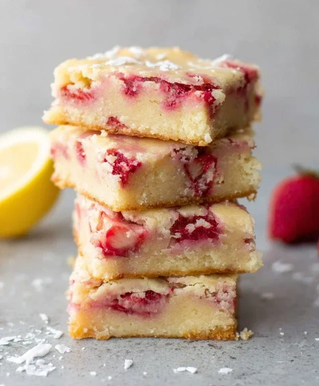 Strawberry Lemon Blondies