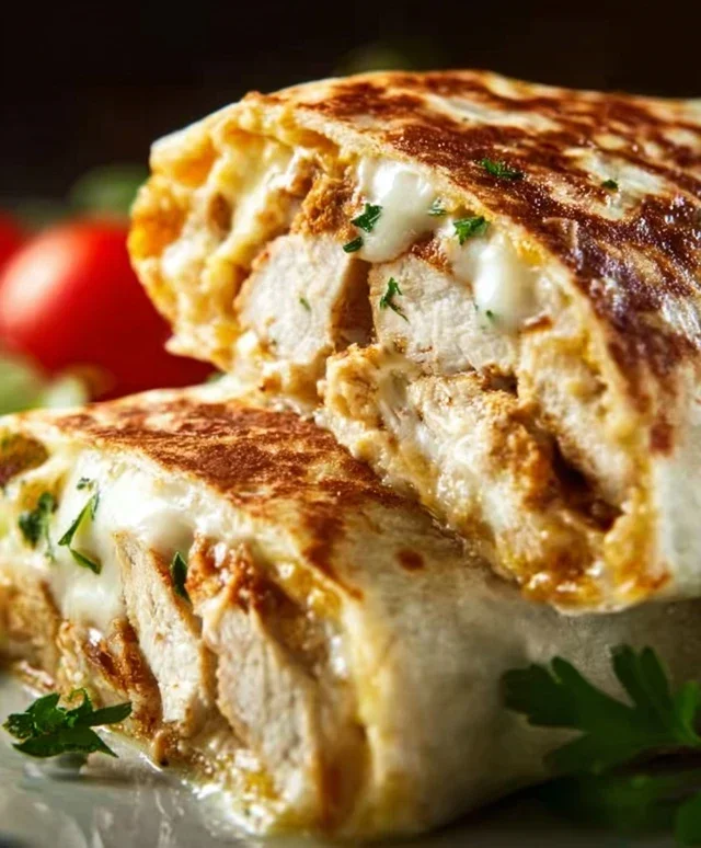 Cheesy Garlic Chicken Wraps
