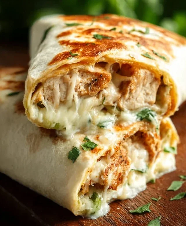 Cheesy Garlic Chicken Wraps