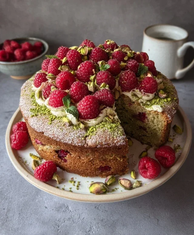 Pistachio Raspberry Cake