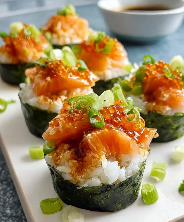 Spicy Salmon Sushi Cups