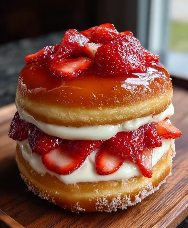 Strawberry Cheesecake Doughnut Burger
