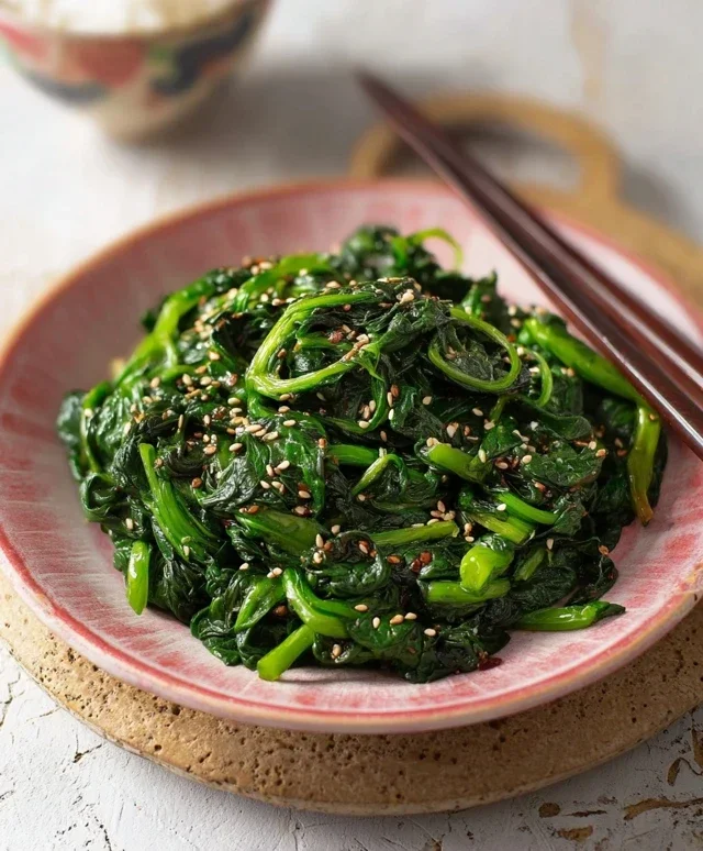 Korean Spinach Side Dish (Sigeumchi Namul)