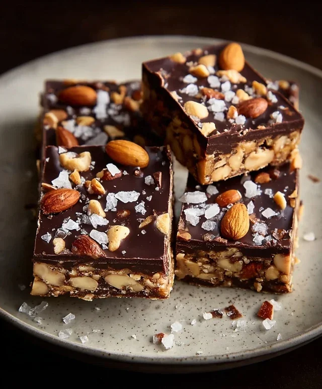 Dark Chocolate and Sea Salt Nut Bars
