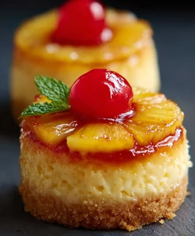 Mini Pineapple Upside-Down Cheesecakes
