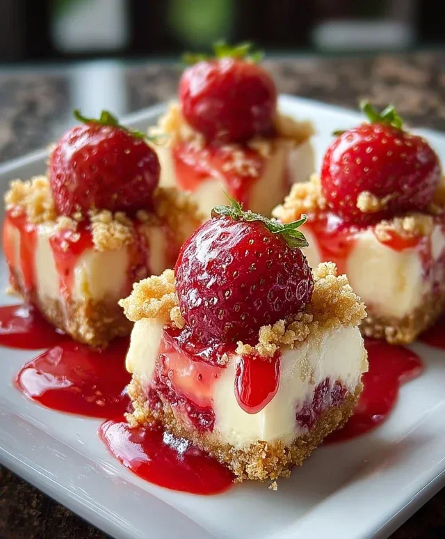 Strawberry Crunch Cheesecake Bites