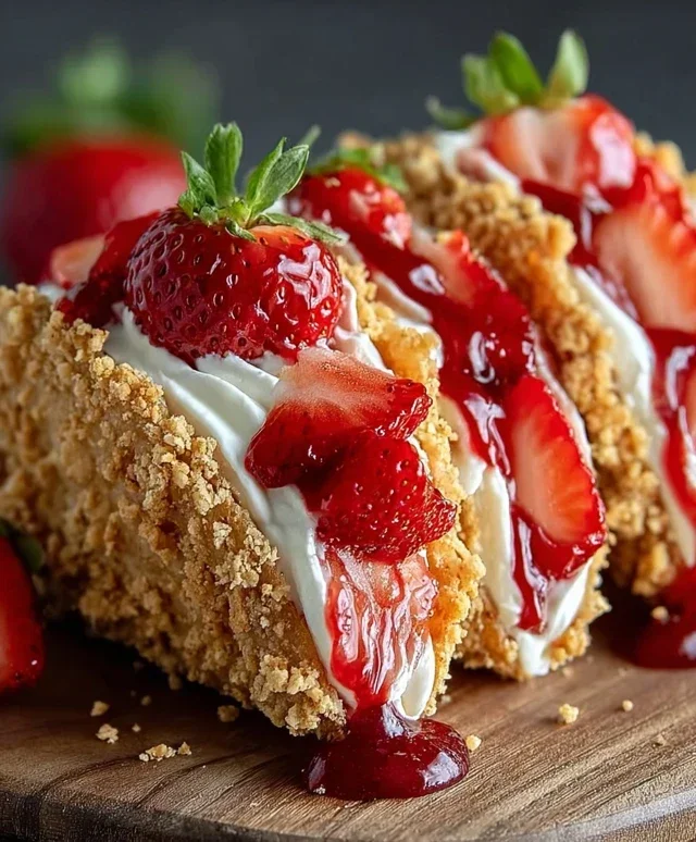 Strawberry Crunch Cheesecake Tacos