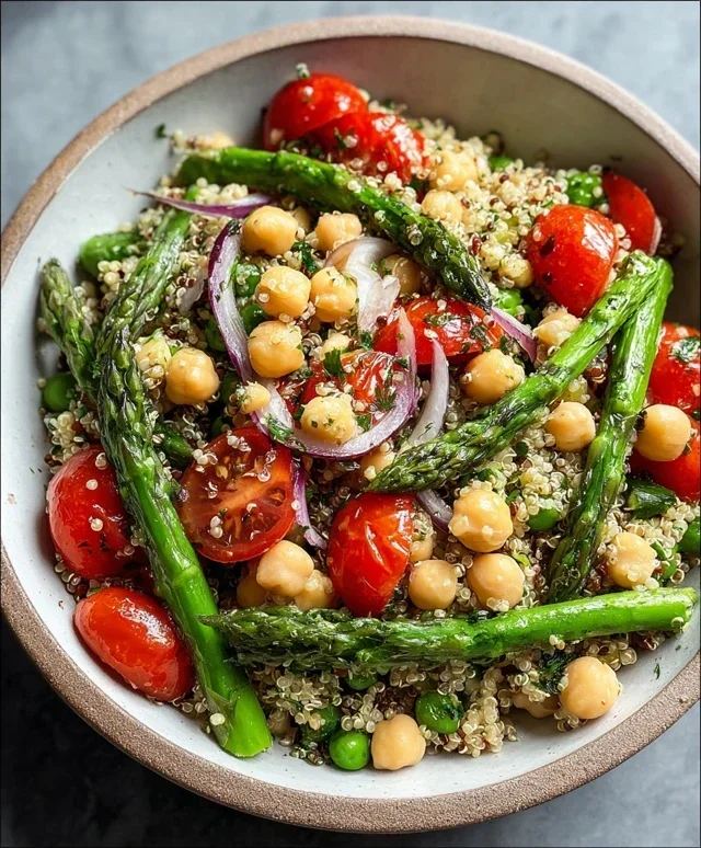 Asparagus Chickpea Quinoa Salad