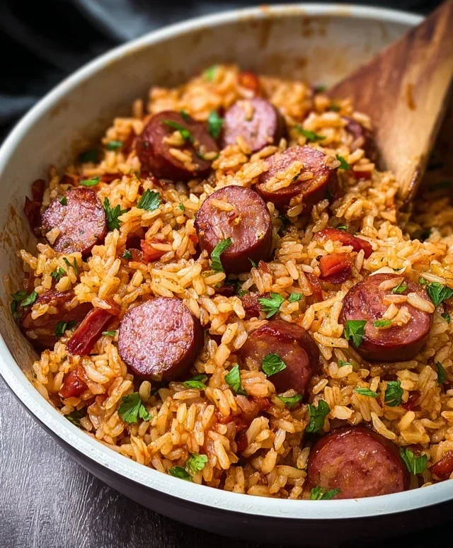 One Pot Smoked Sausage And Rice