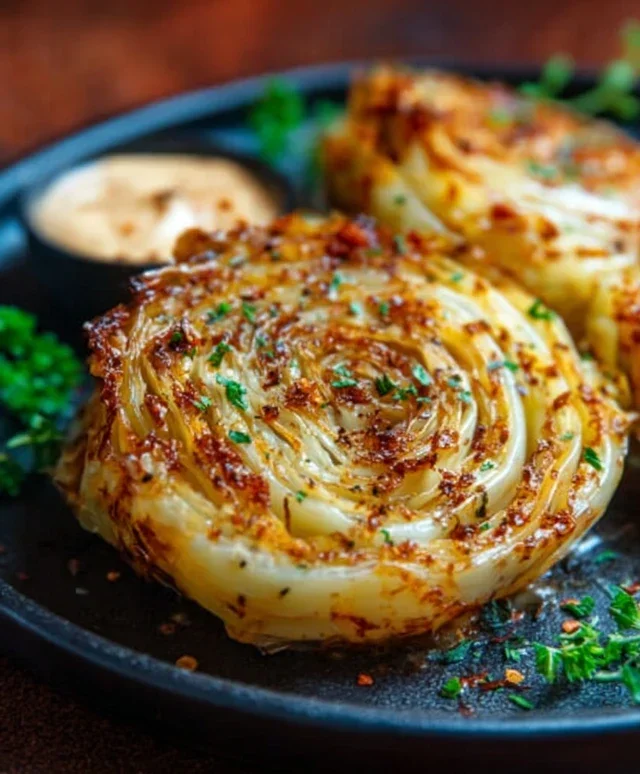 Oven Roasted Garlic Cabbage Steaks