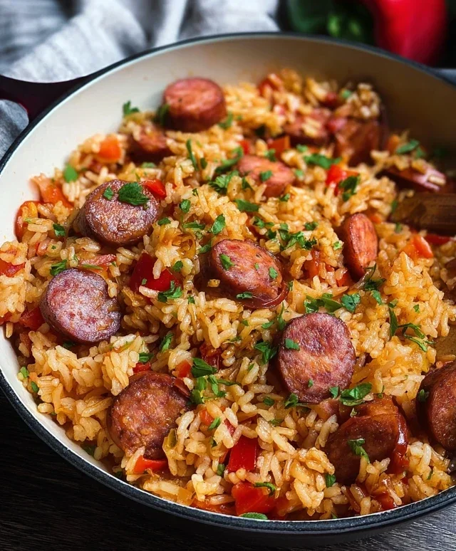 One Pot Smoked Sausage And Rice