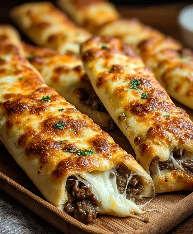 Philly Cheesesteak Stuffed Cheesy Breadsticks