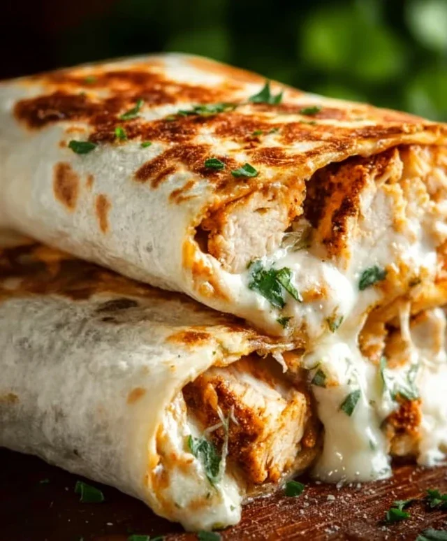 Cheesy Garlic Chicken Wraps
