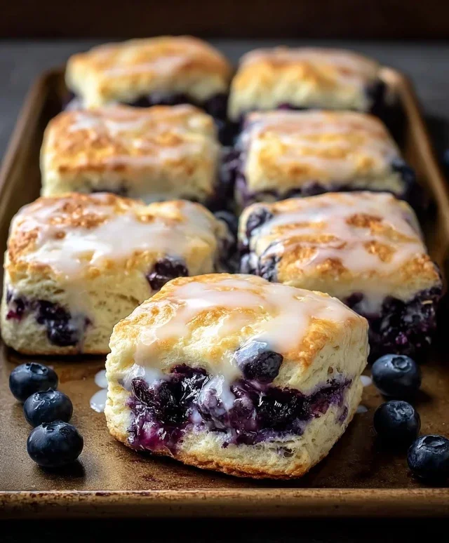 Glazed Blueberry Butter Swim Biscuits