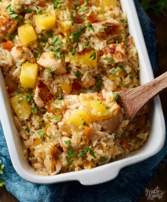 Aloha Pineapple Chicken Rice Casserole