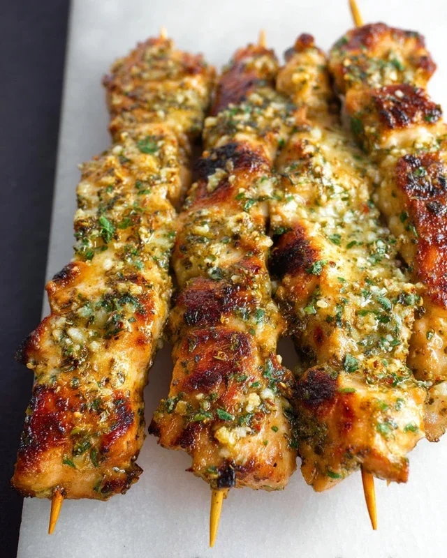 Ranch Garlic Parmesan Chicken Skewers