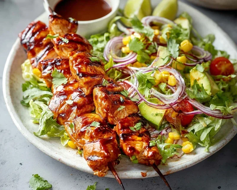 BBQ Chicken Skewer Salad