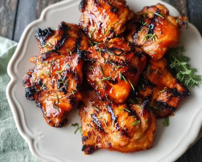 Grilled Honey Buffalo Chicken Thighs