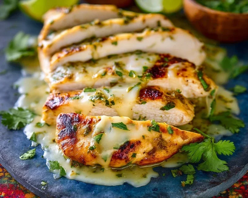 Grilled Salsa Verde Chicken with Pepper Jack
