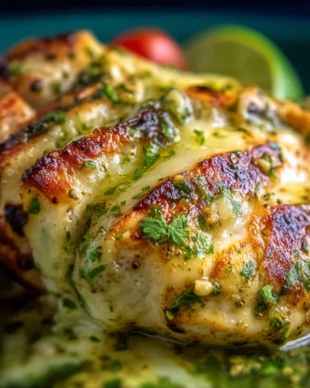 Grilled Salsa Verde Pepper Jack Chicken