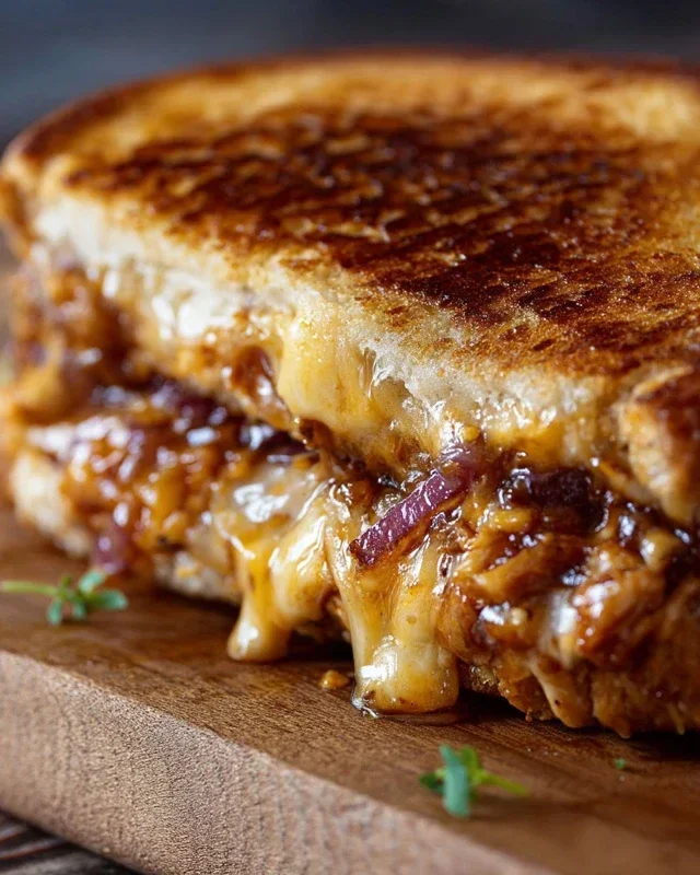 BBQ Chicken Grilled Cheese Sandwich