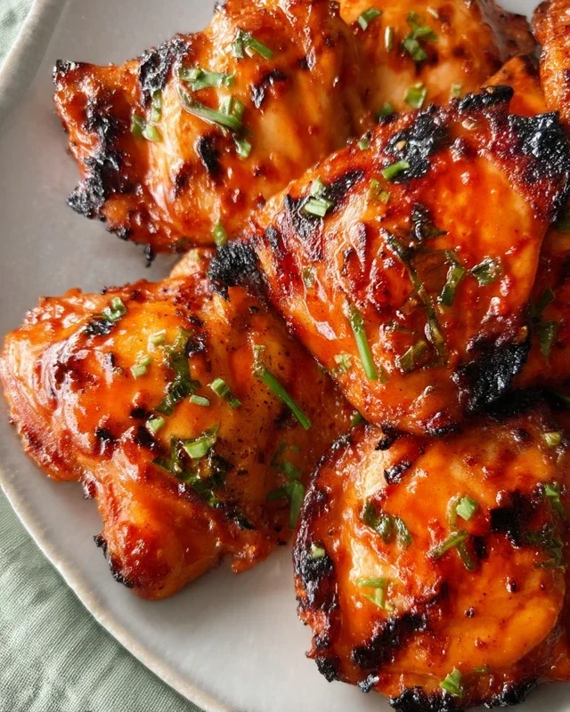 Grilled Honey Buffalo Chicken Thighs
