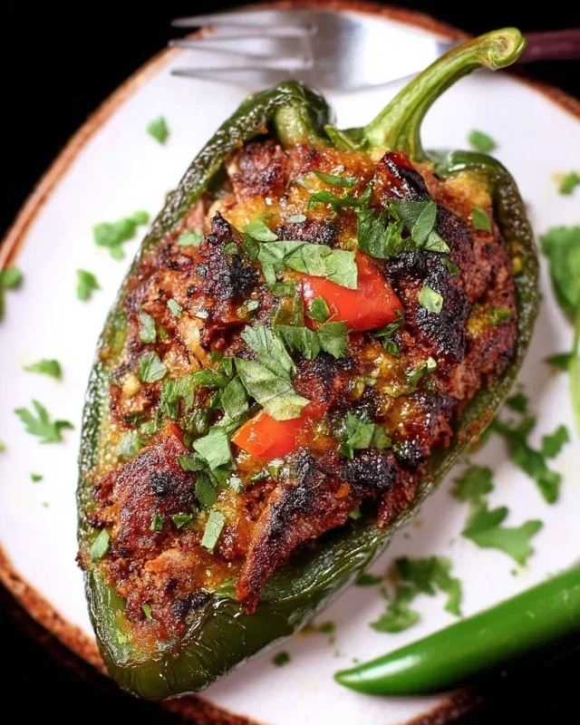 Brisket Stuffed Poblano Peppers