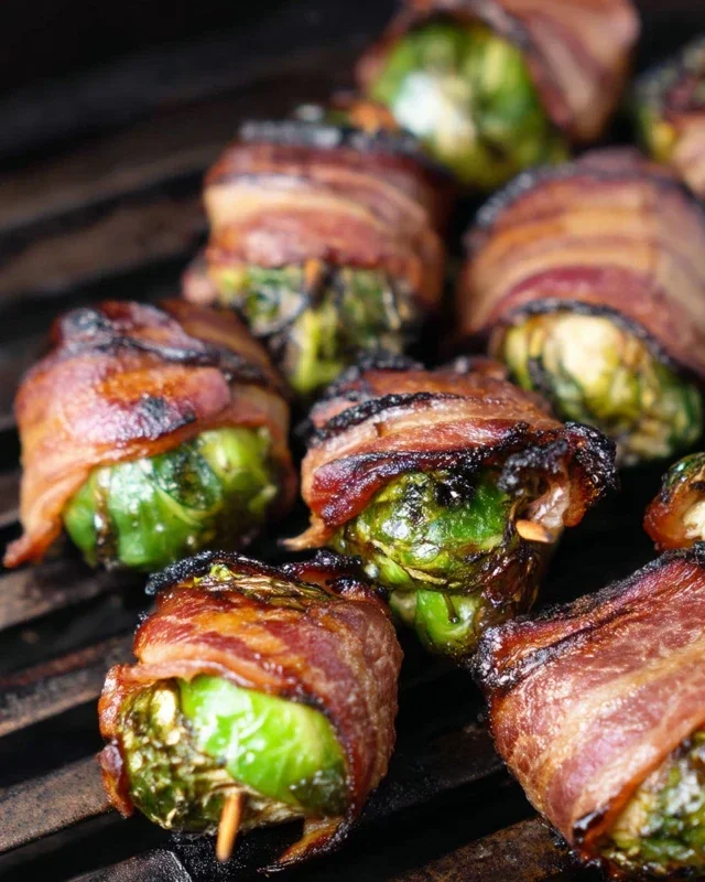 Grilled Beef Beef Bacon Wrapped Brussels Sprouts