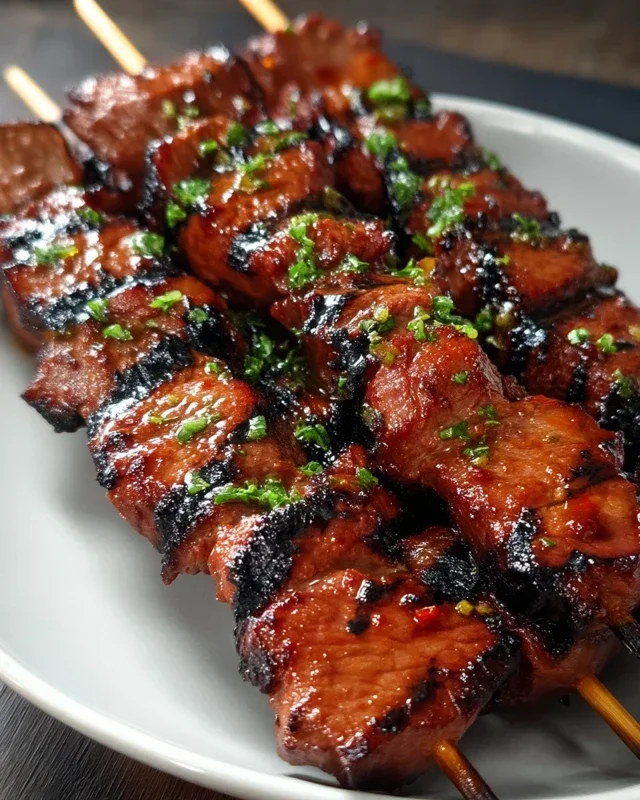 BBQ Beef Skewers with Filipino BBQ Marinade