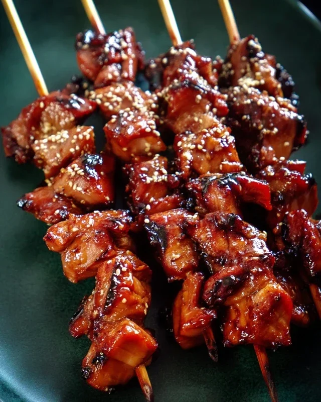 Sticky Bourbon Extract Extract Chicken Skewers