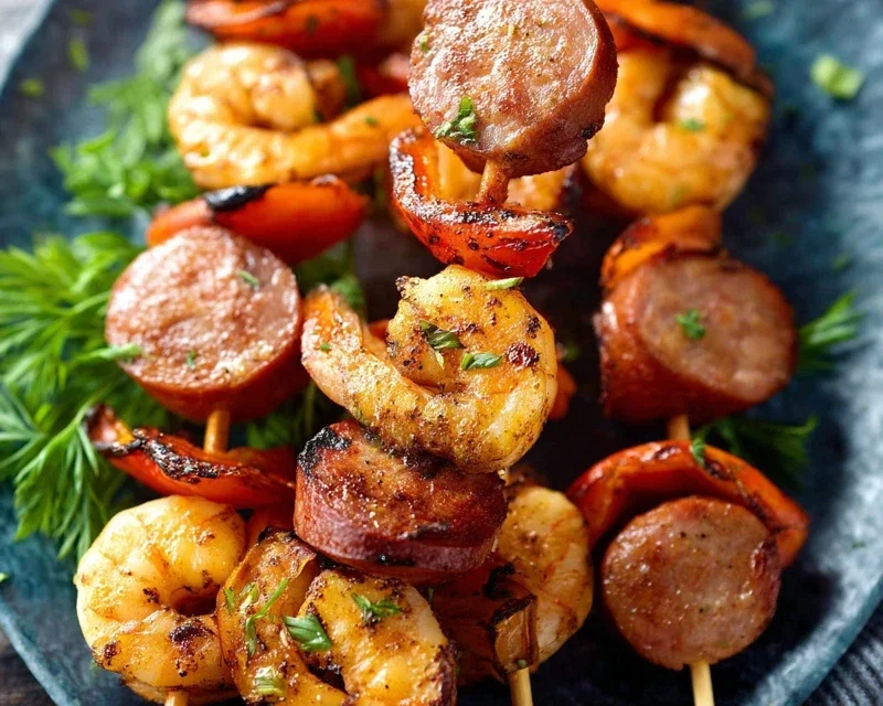 Sausage and Shrimp Kabobs