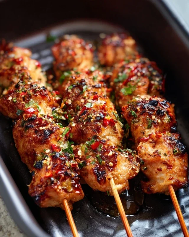 Bang Bang Chicken Skewers