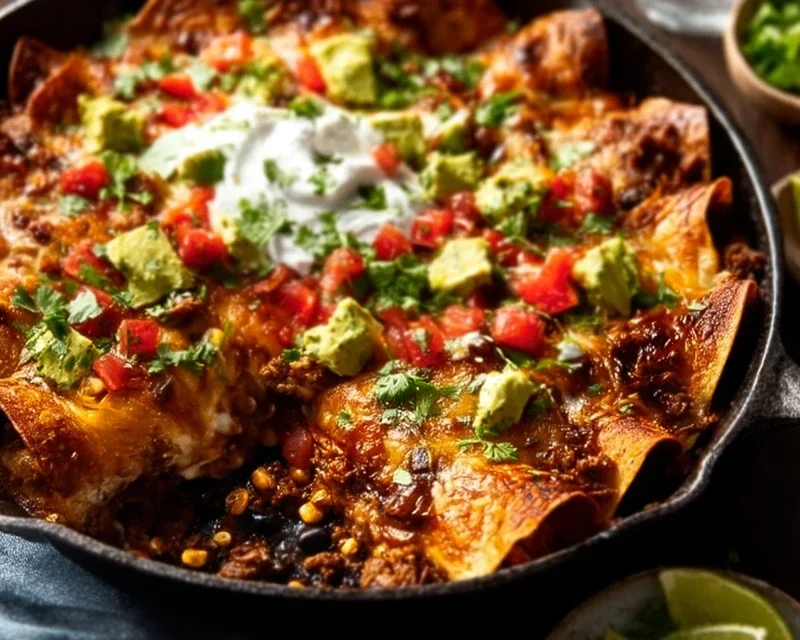 Beef Skillet Enchiladas