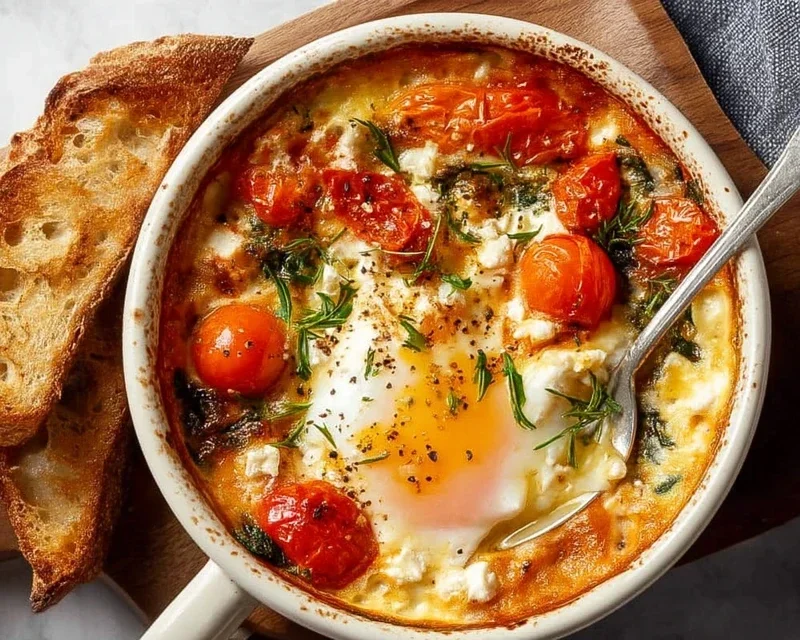 Baked Feta Eggs