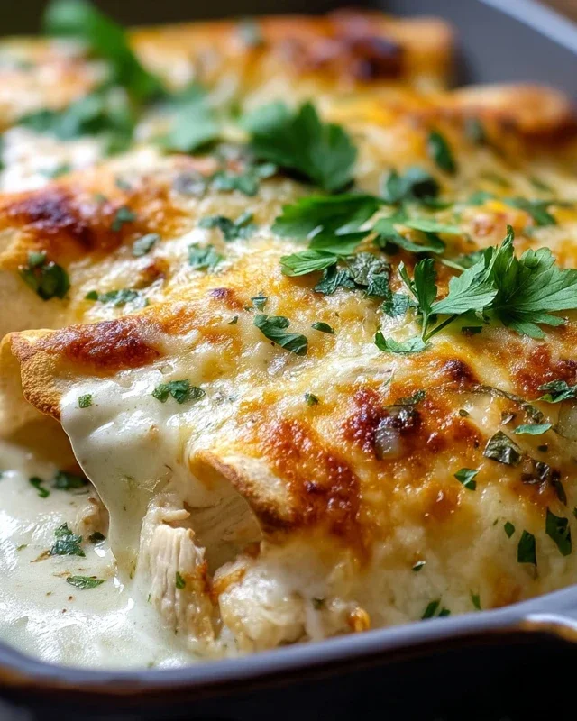 Creamy White Chicken Enchiladas