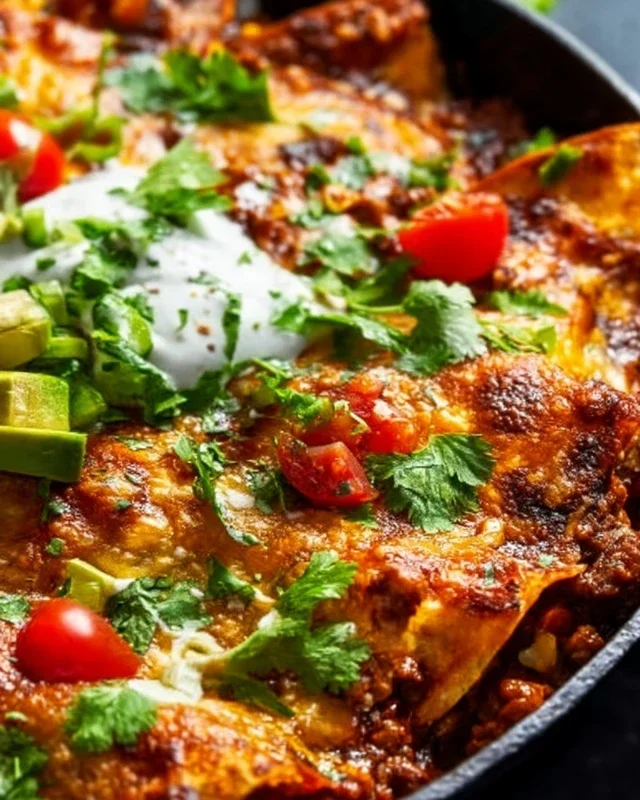 Beef Skillet Enchiladas